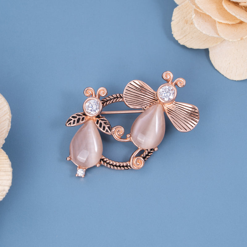 Rosé Flutter Duo Brooch