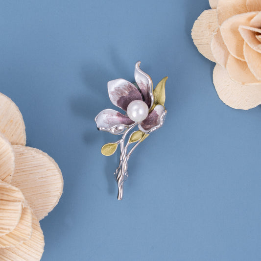 Pearlwood Blossom Brooch