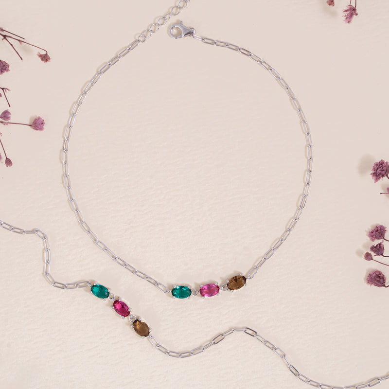 Colorstone Link Anklet