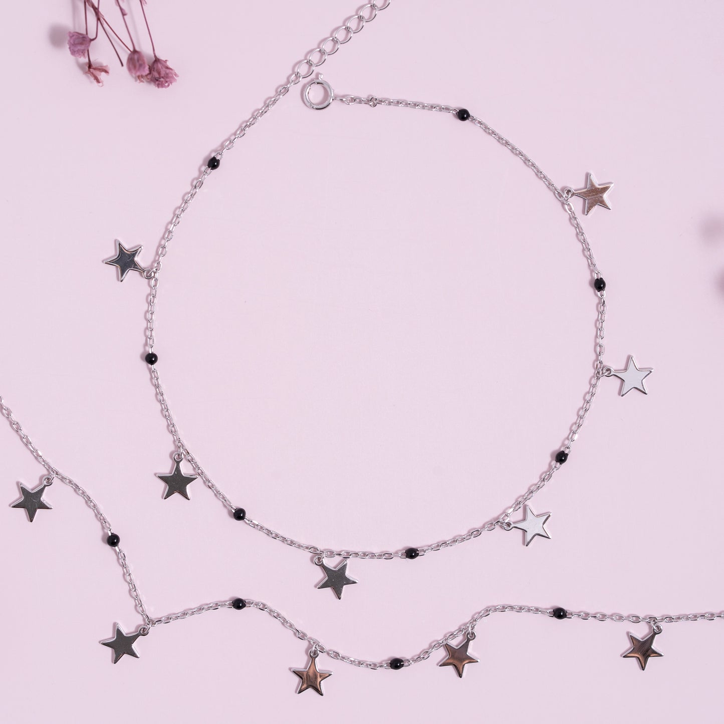 Silver Twilight Star Anklet