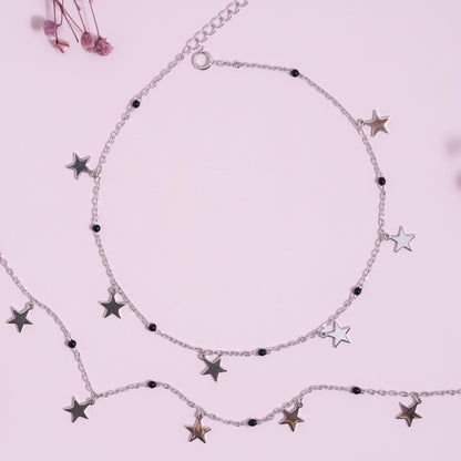 Silver Twilight Star Anklet