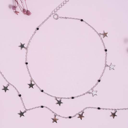 Silver Twilight Star Anklet