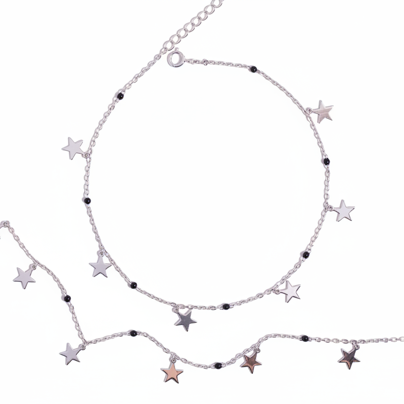 Silver Twilight Star Anklet
