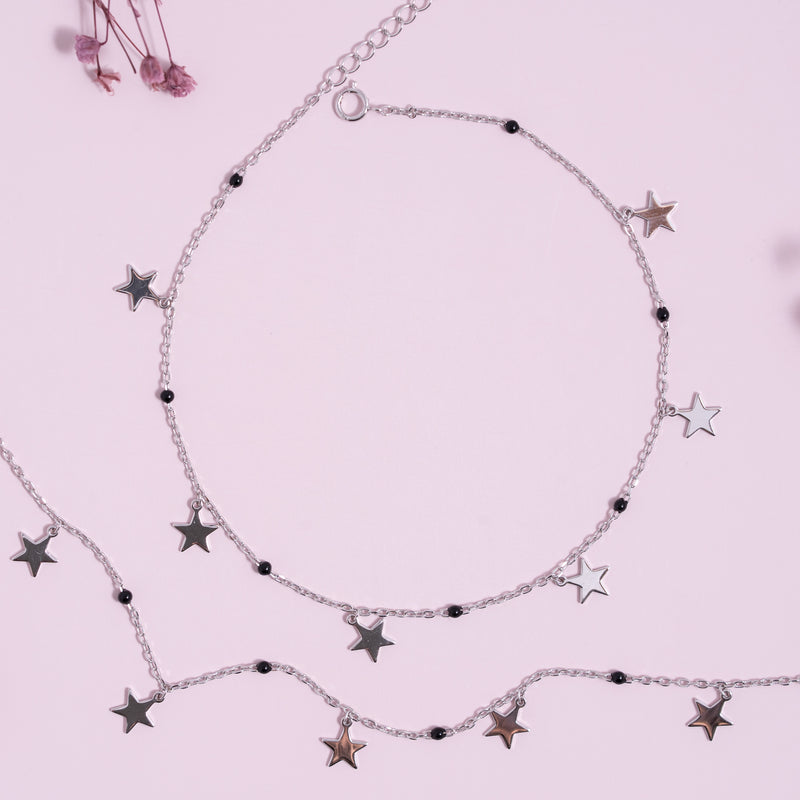 Silver Twilight Star Anklet