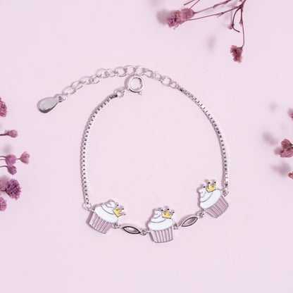 Cupcake Crown Silver Bracelet