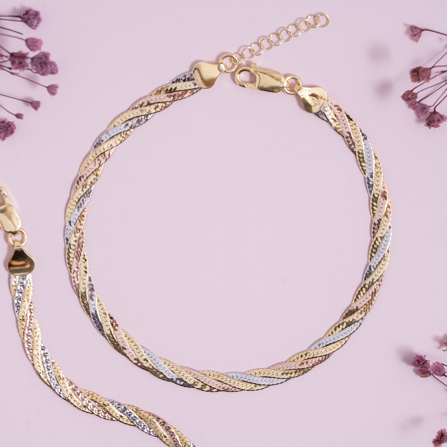 Tricolor Twist Anklet