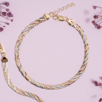 Tricolor Twist Anklet