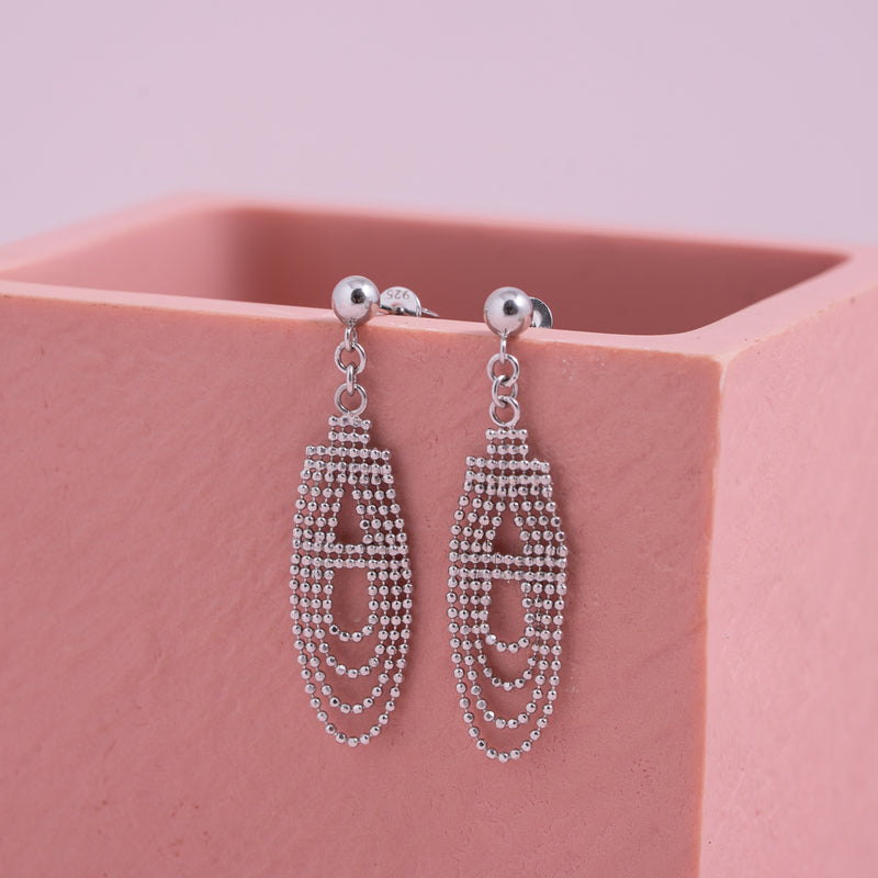 Silver Regal Drape Earrings
