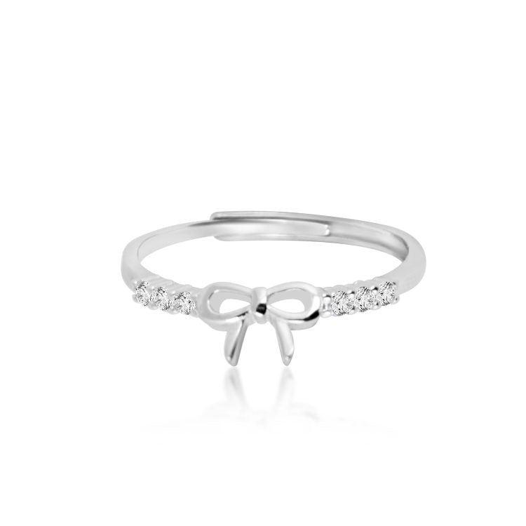 Silvery Bow Delight Silver Ring