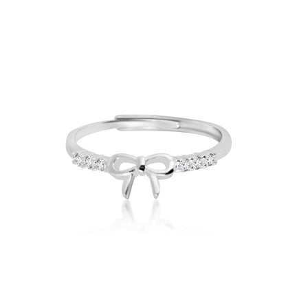 Silvery Bow Delight Silver Ring