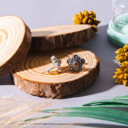 Hazel High Silver Earrings