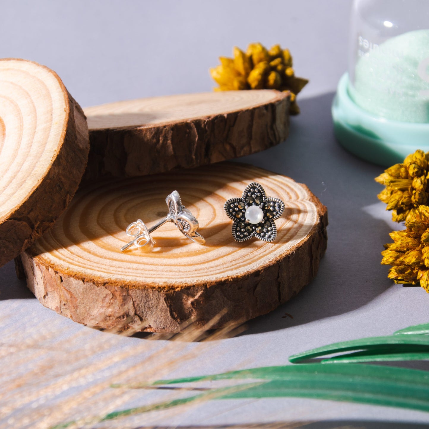 White Lilac Silver Earrings