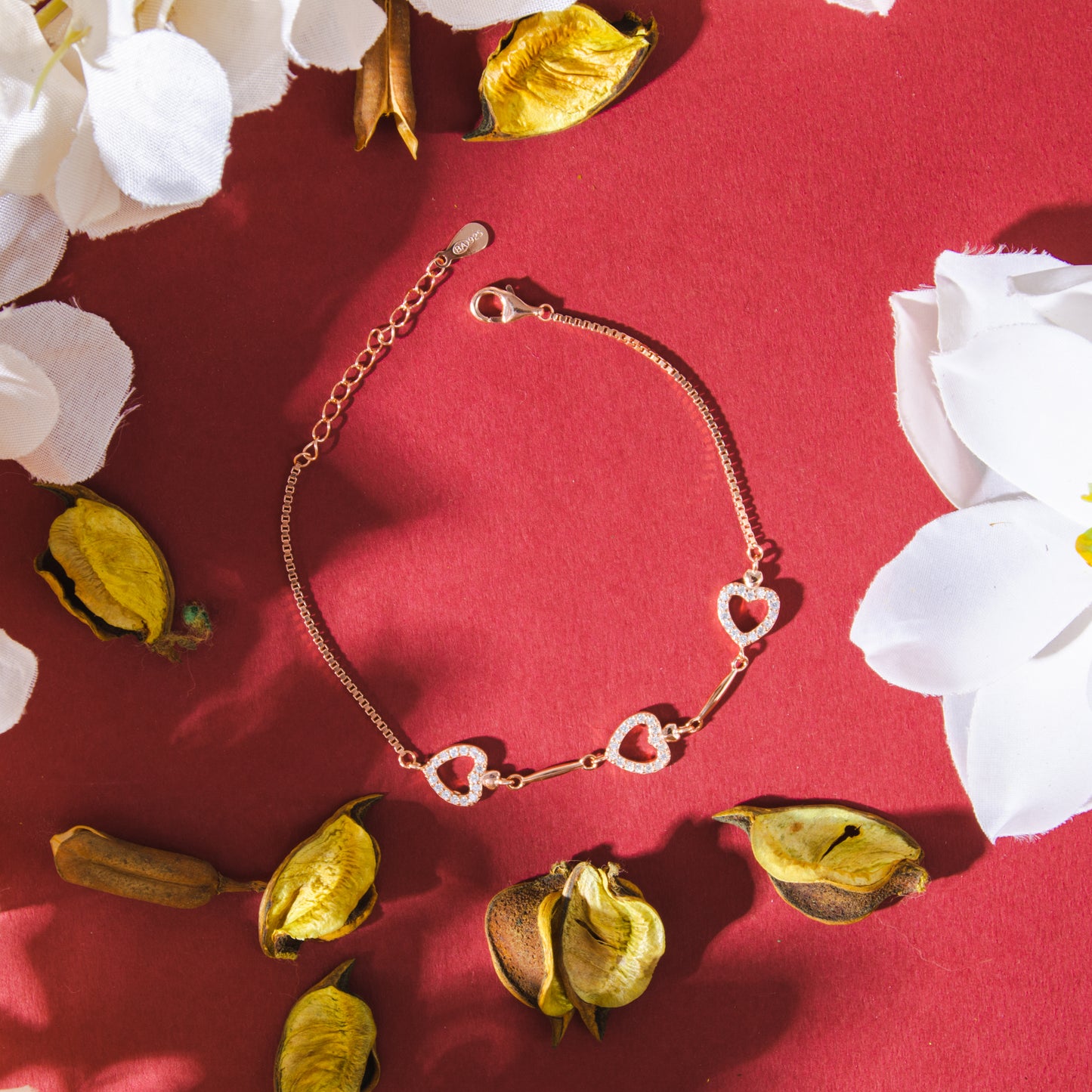 Rose Gold Heart Bracelet Dainty Perfect for Everyday Wear
