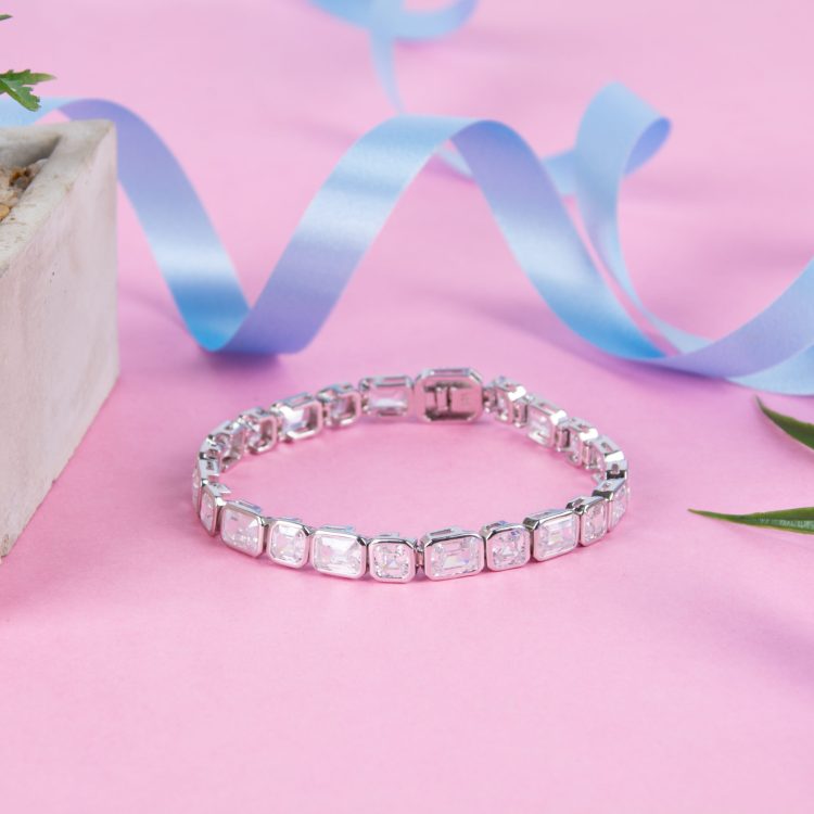 Luminous Luxe Gemstone Silver Bracelet