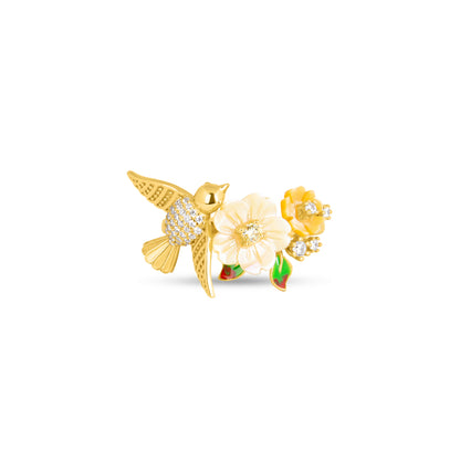 Floral Avian Elegance Ring