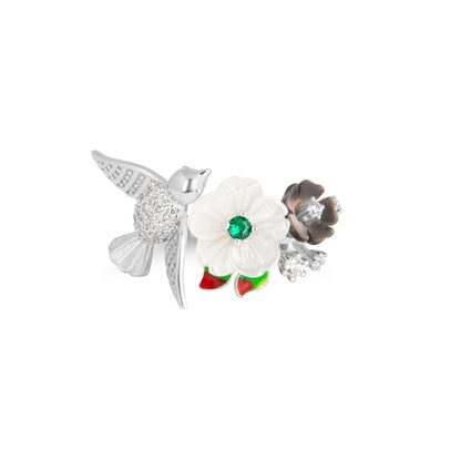Floral Avian Elegance Ring