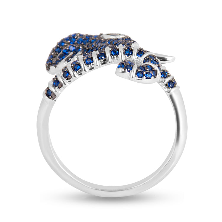 Sapphire Serenity Elephant Signature Ring