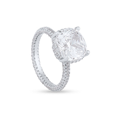 Diamond Veil Silver Ring