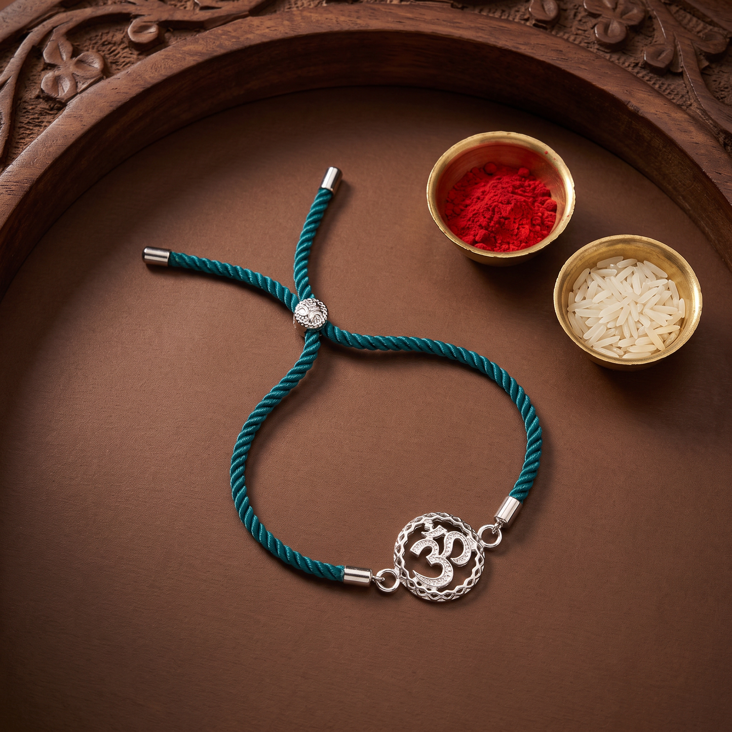 Divine Om Chakra Sterling Silver Rakhi Bracelet