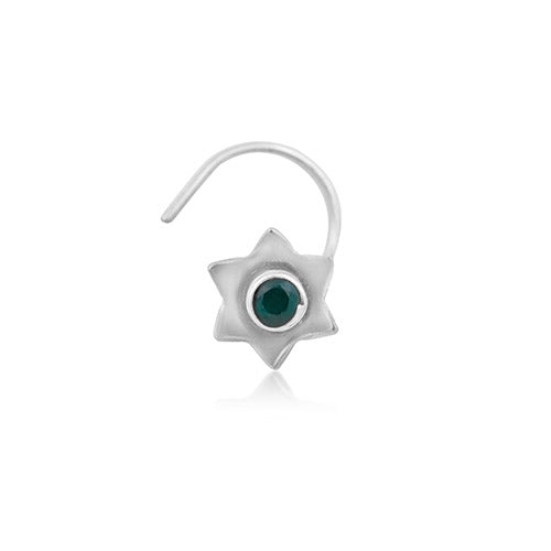Easy emerald Silver Nose Stud