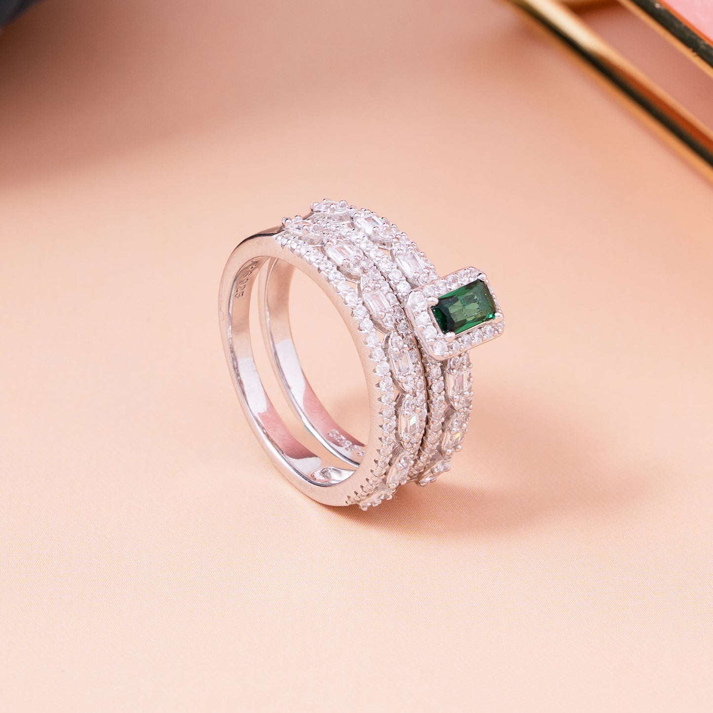 Emerald Crown Luxe Stack Ring