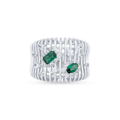Emerald Crystal Weave Ring