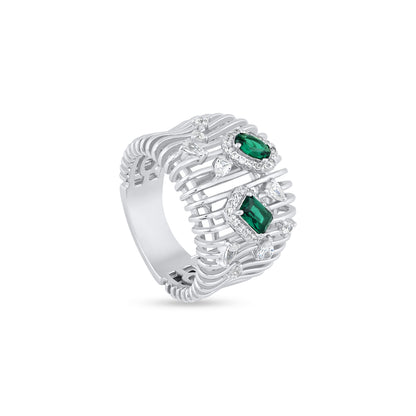 Emerald Crystal Weave Ring