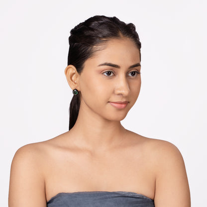 Emerald Noir Stud Earrings