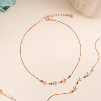 Emerald Petal Anklet