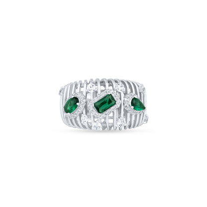Emerald Weave Ring