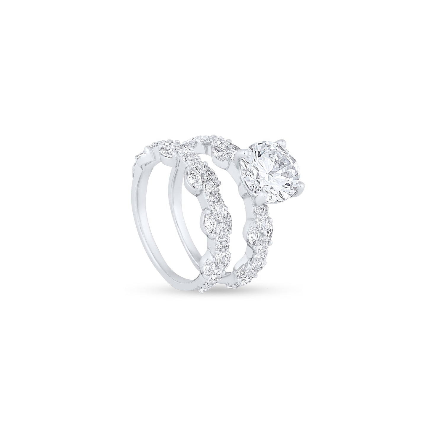 Eternal Silver Radiance Stack Ring