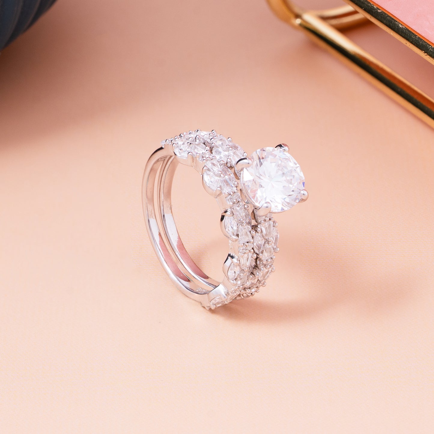 Eternal Silver Radiance Stack Ring