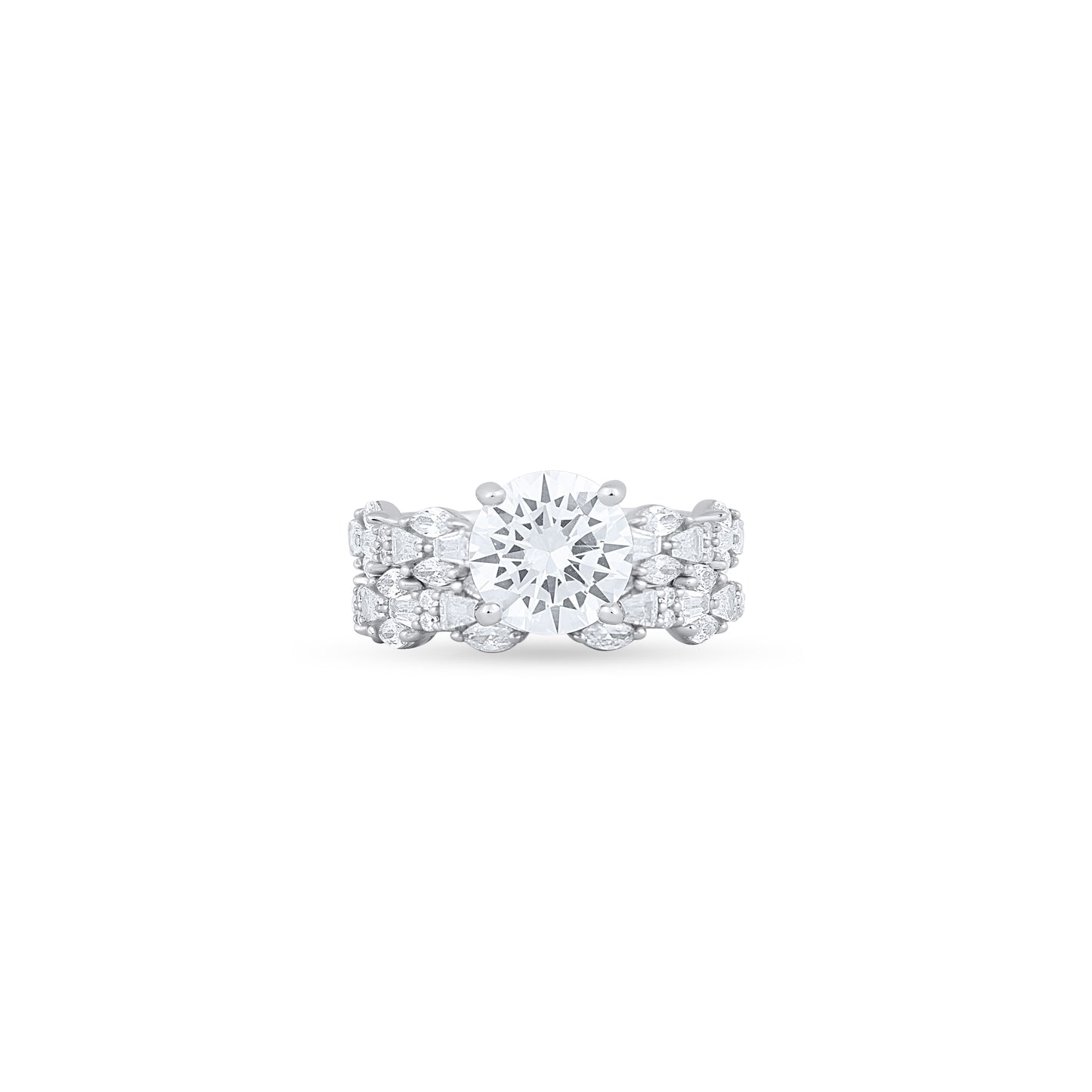 Eternal Silver Radiance Stack Ring
