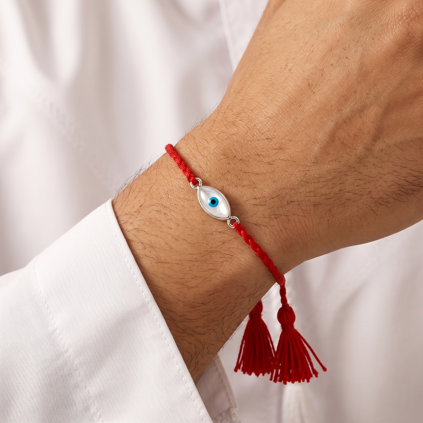 Evil Eye Protection Silver Rakhi
