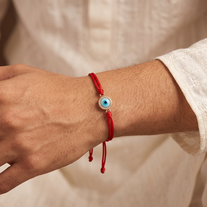 Evil Eye Radiance Silver Rakhi