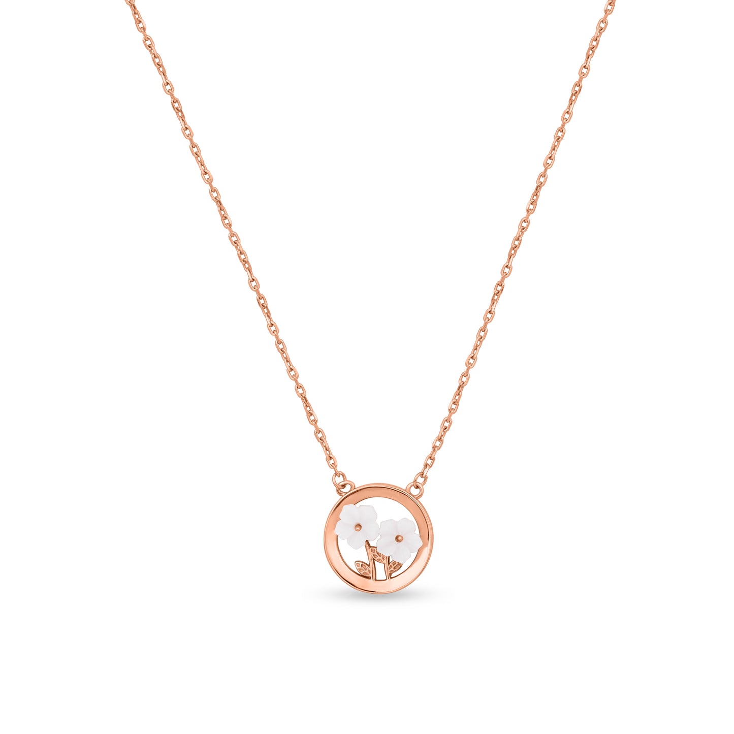 Floral Serenity Rose Gold Plated Necklace