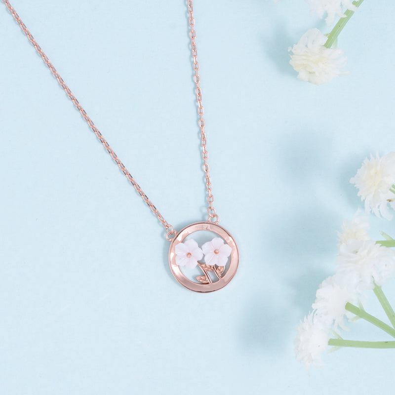 Floral Serenity Rose Gold Plated Necklace