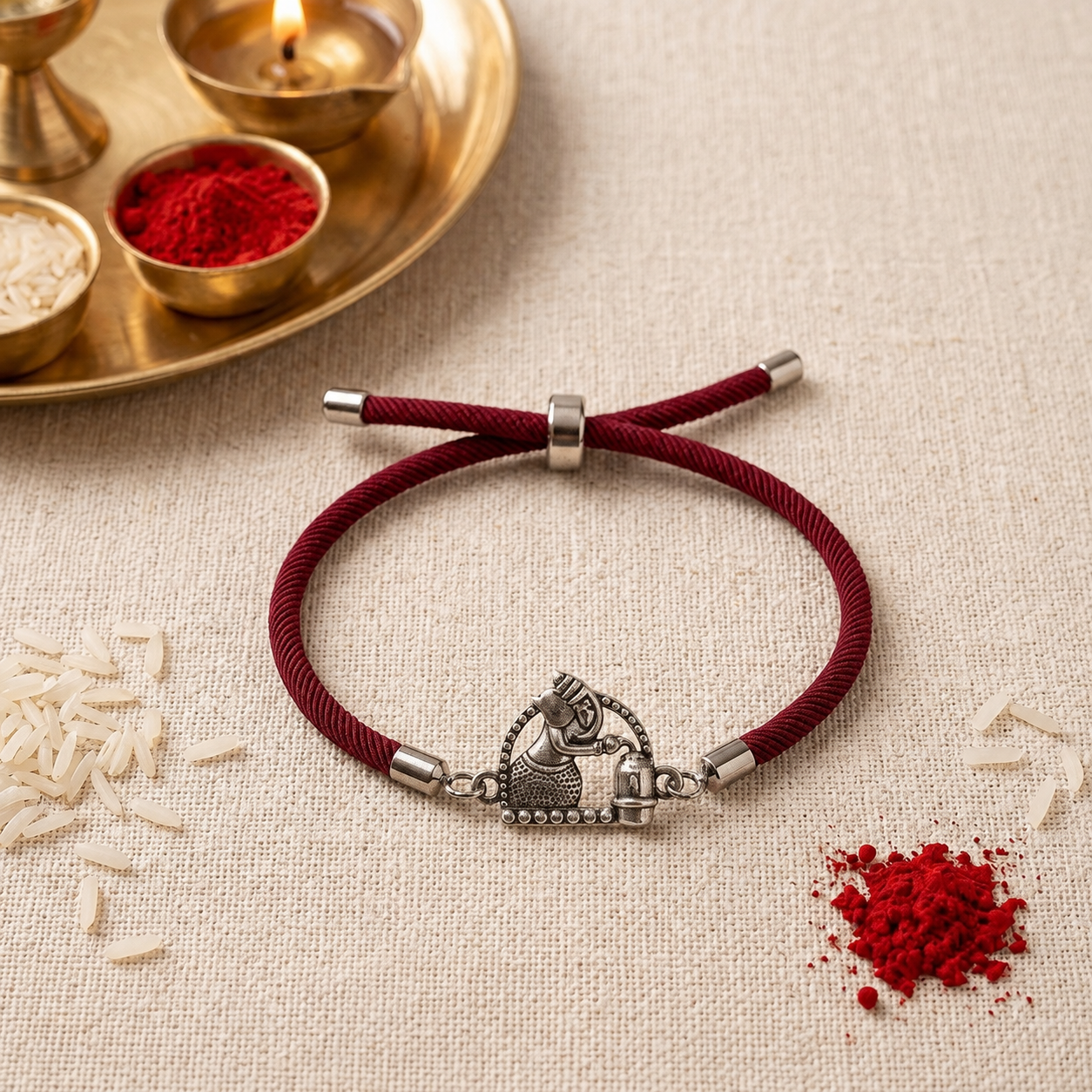 Gajamukh 92.5 Sterling Silver Rakhi