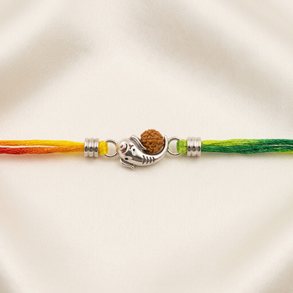Ganesha Rudraksha Blessing 92.5 Sterling Silver Rakhi