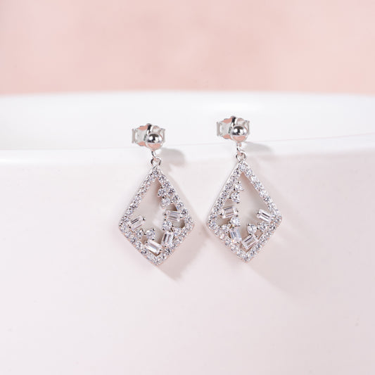 Geometric Glamour Silver Drops