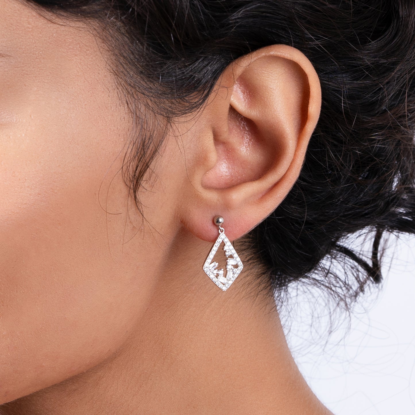 Geometric Glamour Silver Drops