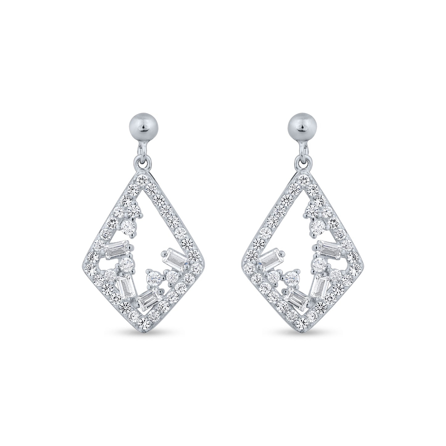 Geometric Glamour Silver Drops