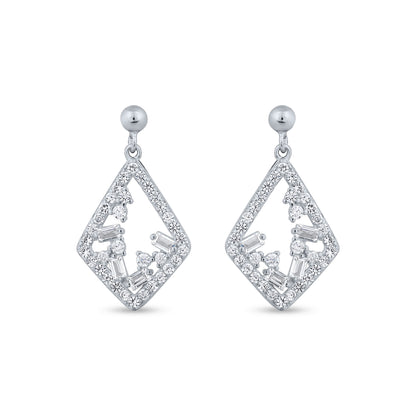 Geometric Glamour Silver Drops