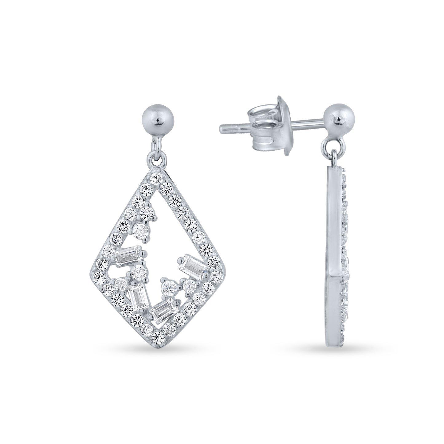Geometric Glamour Silver Drops