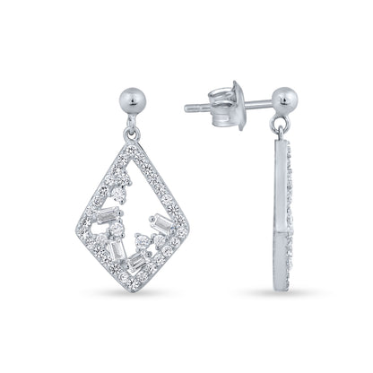 Geometric Glamour Silver Drops