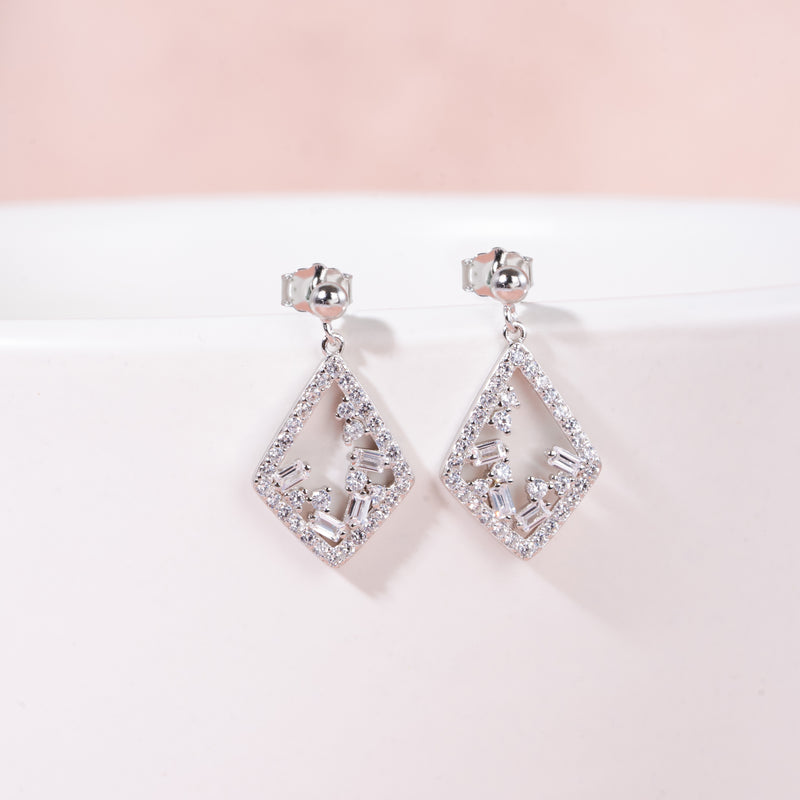Geometric Glamour Silver Drops