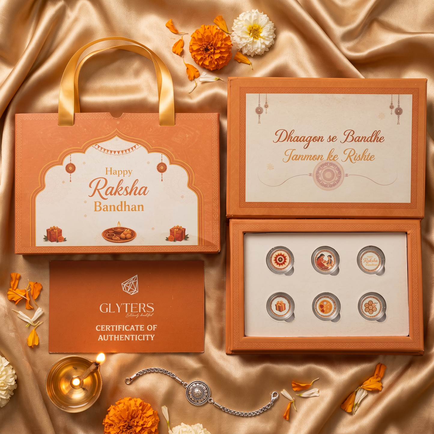 Glyters Rakhi Gift Box (Pack of 6)