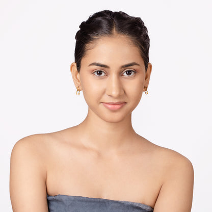 Gold Plated Infinity Pearl Loop Earrings