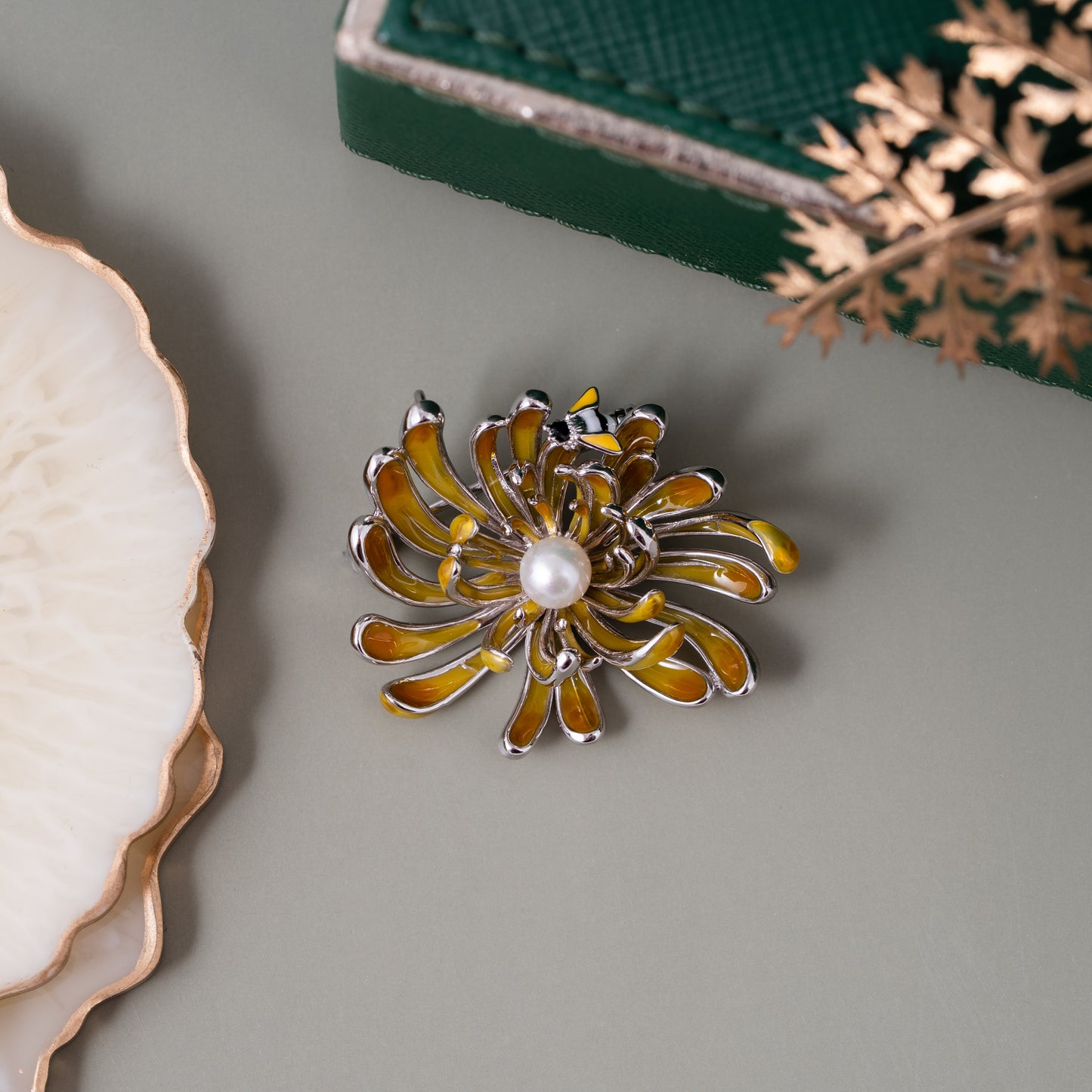 Golden Bloom  Brooch
