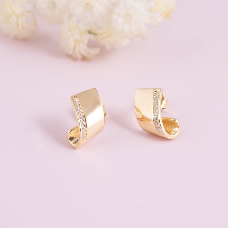 Golden Curve Studs